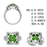 Sterling Silver Semi Mount Ring Setting Round RD 4x4mm - Syzjewelry